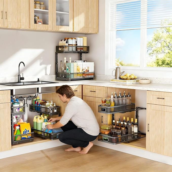 Under Sink Organizer, High Adjustable 2 Tier Under Sink Organizers and Storage - Image 6