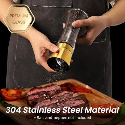 VEVOK CHEF Gold Salt and Pepper Grinder Mill Set Stainless Steel Pepper Shaker - Image 5