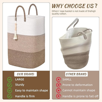 Woven Laundry Basket for Clothes, 100 L Large Rectangle Laundry Hampers - Image 5