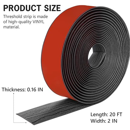 20Ft Floor Transition Strip Self Adhesive Vinyl Cover Floor Strip Flat Divider - Image 2