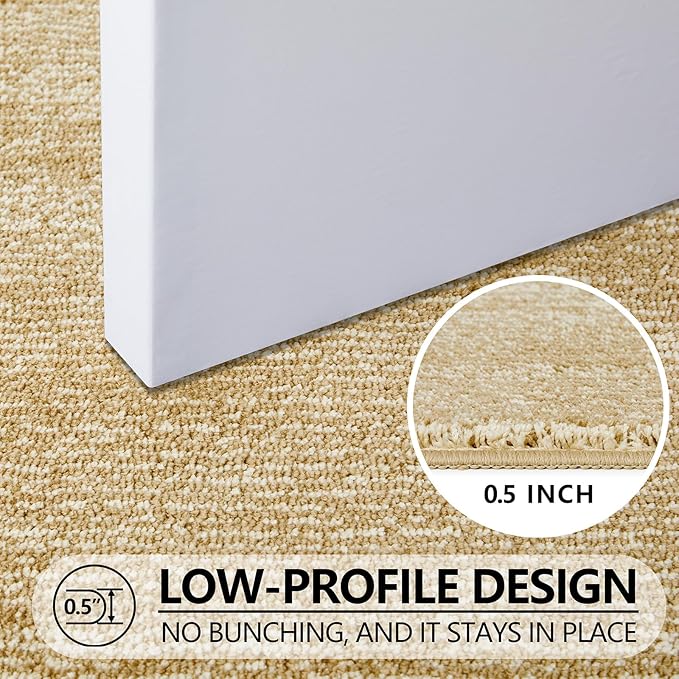REFETONE Indoor Doormat, Front Door Mat 32"x48" Absorbent Rubber Backing Non Slip Back Door Mats, Washable Low-Profile Inside Floor Mat Door Rugs for Entryway, Resist Dirt Mud Mat for Dogs, Brown
