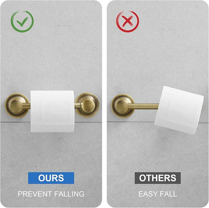 RUMOSE Toilet Paper Holder and Hand Towel Ring Antique Brass Wall Mount - Image 6
