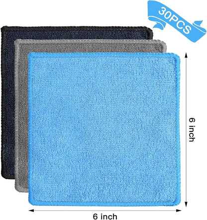 Tanlade 30 Pcs Microfiber Cleaning Cloth 6"x6" Cleaning Rags Reasonable Kitchen - Image 2
