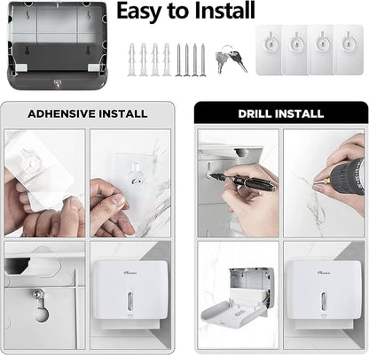 Paper Towel Dispenser Wall Mount Commercial Pack of 3 White Holder Fits - Image 6
