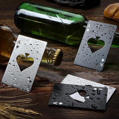 Chumia Poker Card Bottle Openers Stainless Steel Poker Card Beer Ace Bottle Cap - Image 3