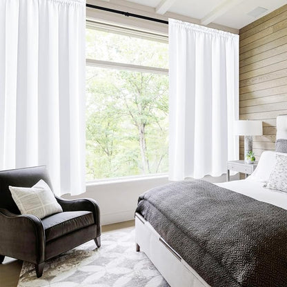 DWCN White Curtains for Living Room Thermal Insulated, 50% Light Blocking - Image 3