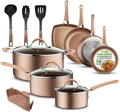 NutriChef 14-Piece Pots and Pans Set Non Stick – Induction Cookware Set by NutriChef%E2%84%A2Kitchen