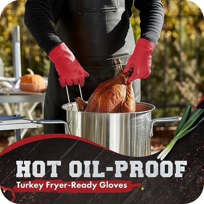 KITCHEN PERFECTION XL Silicone Smoker Oven Gloves-Extreme Heat Resistant BBQ - Image 5