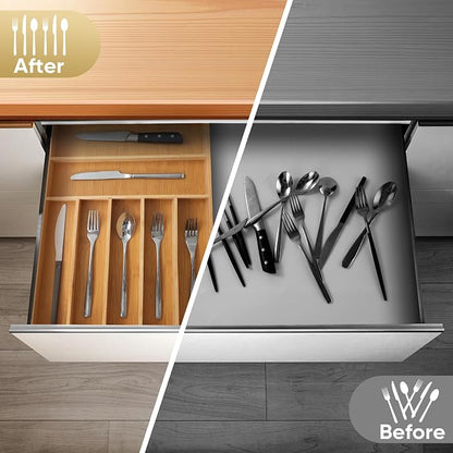 Silverware Organizer, 12.5 Inch Utensil Organizer Kitchen Drawer Organizer - Image 4