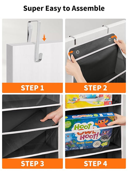 JARLINK 2 Pack Toy Stuffed Animal Storage, Over The Door Organizer W/Clear View - Image 9