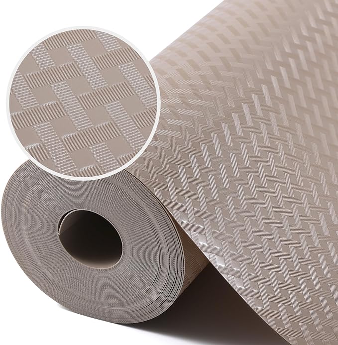 Beige Shelf Liners for Kitchen Cabinets Refrigerator Liners Waterproof & Oil-Proof Kitchen Cupboard Liner Drawer Mats EVA Material Non Adhesive Fridge Liner for Shelves 23.6 x 157.4 Inches