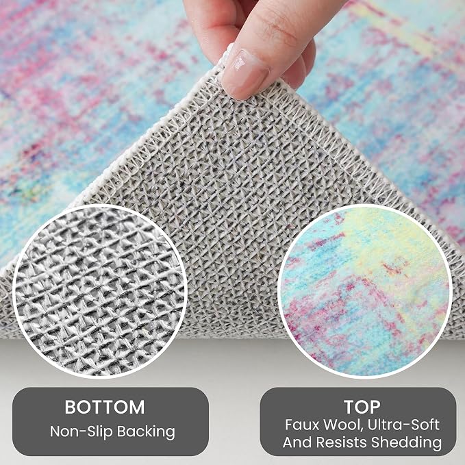 IOHOUZE Abstract Runner Rug 3x12 Ft Washable Runners - Image 4