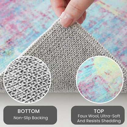 IOHOUZE Abstract Runner Rug 3x8 Ft Washable Runners - Image 4