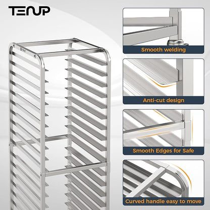 TenUp 20-Tier NSF Aluminum Sheet Pan Rack, Commercial Bakery Cooling & Storage - Image 5