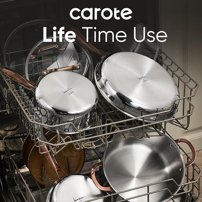 CAROTE 6 Qt Tri-Ply Stainless Steel Stockpot, Non-Toxic Stock Pot - Image 7