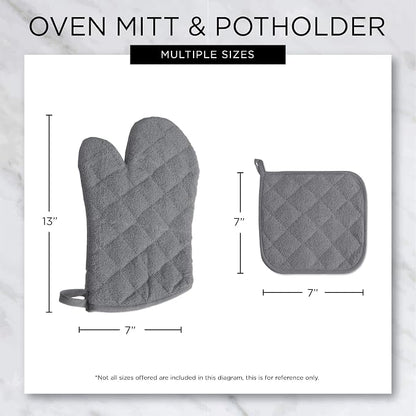 DII Basic Terry Collection 100% Cotton Quilted, Oven Mitt, 2 Piece - Image 7