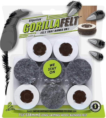 Slipstick GorillaFelt 1-1/2 Inch Felt Glides/Furniture Feet Floor Protectors by Slipstick