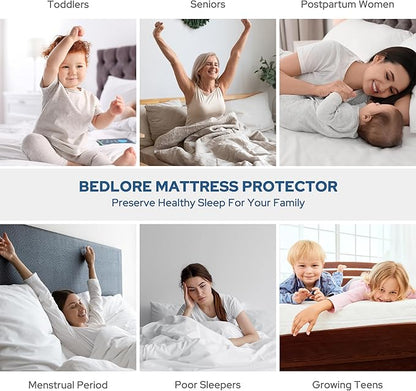 BEDLORE Waterproof Mattress Protector, Queen Size Noiseless Mattress Pad - Image 6