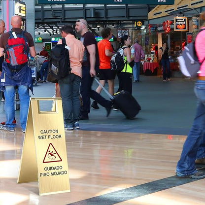 8 Pcs 24 Inch Stainless Steel Wet Floor Sign 8.8 Pound Caution Wet Floor Sign - Image 6
