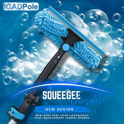 23ft IGADPole Washing Kit: Water-fed Brush, Cobweb Duster and 10” Squeegee and - Image 3
