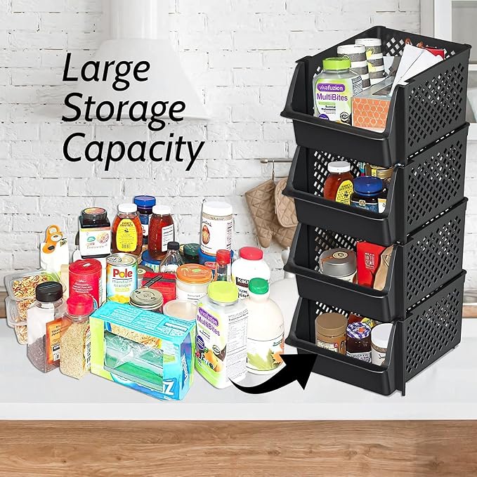TidyFriend Plastic Stackable Storage Bins - Image 2