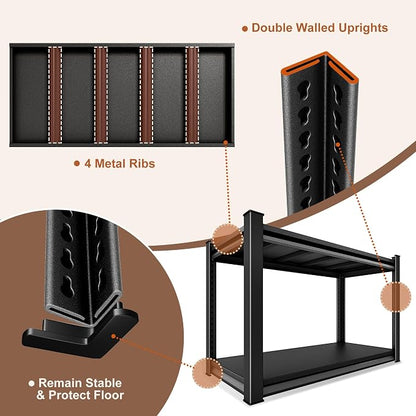 48" W 2-Tier Garage Shelving Heavy Duty, 1120LBS Loads Garage Storage Shelves - Image 5
