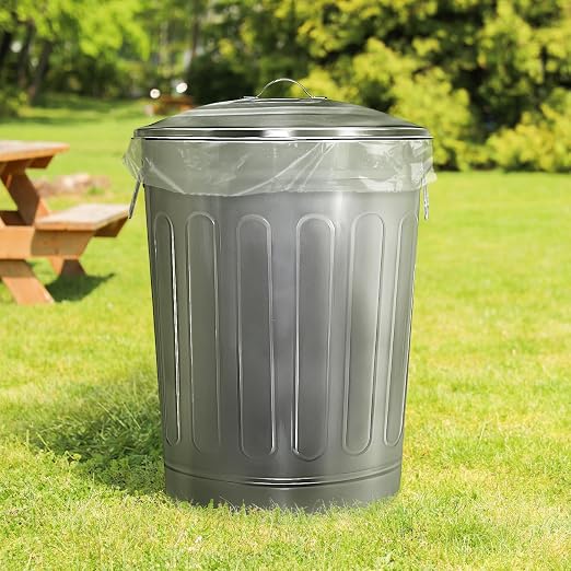 Plexon 2 Pack 13-Gallon Galvanized Steel Round Trash Can - Image 4