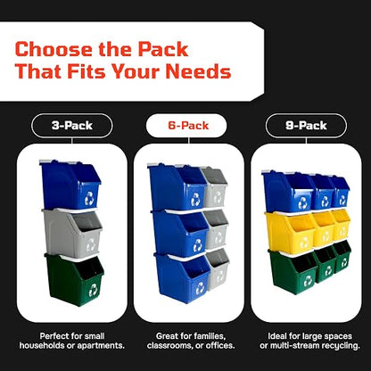 6 Gallon Stackable Recycling Bins - Image 3