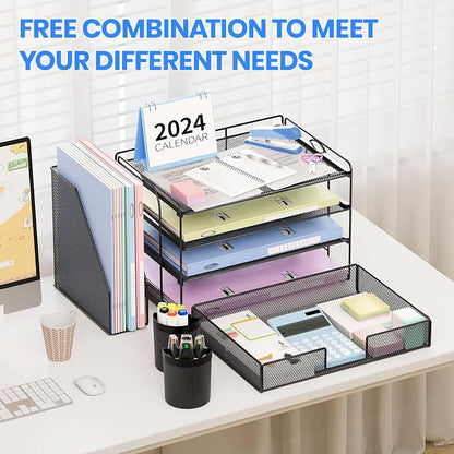 OPNICE Desk Organizer, 4-Tier Desktop File Organizer - Image 4