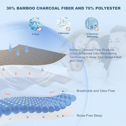 GRT Cal King Mattress Protector Waterproof, Breathable Bamboo Charcoal Fiber - Image 3