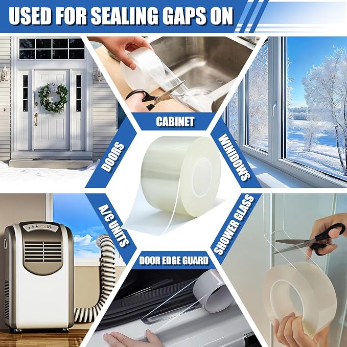 Window Weather Sealing Tape 3 in x 33 FT Weather Stripping Weatherproof Draft - Image 6