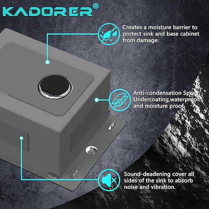 15 x 20 Inch Drop In Kitchen Bar Sink, Small Kitchen Sink Single Bowl Topmount Bar Prep Sink 18 Gauge Stainless Steel Bar Sink with Grid and Basket Strainer