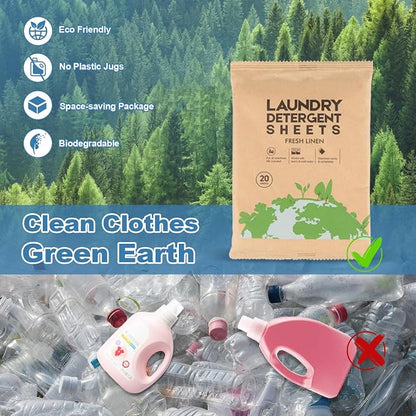 Laundry Detergent Sheet, Eco-Friendly & Hypoallergenic Wash Strips, Natural - Image 6