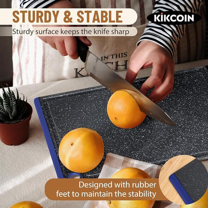 Kikcoin Plastic Cutting Boards for Kitchen, 3-Piece Large Cutting Board Set - Image 4