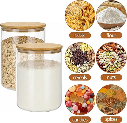 Moretoes 2 Pack 3.6qt Round Glass Storage Containers - Image 3