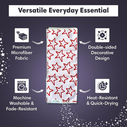 2 Double Sided Microfiber Hand Towels, 17x27 Inches Waffle Design Kitchen - Image 3