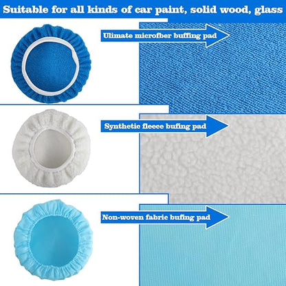 40 Piece Car Polisher Pad Set, Mix Pack of 24 Microfiber, 8 Non Woven, 8 Woolen - Image 5