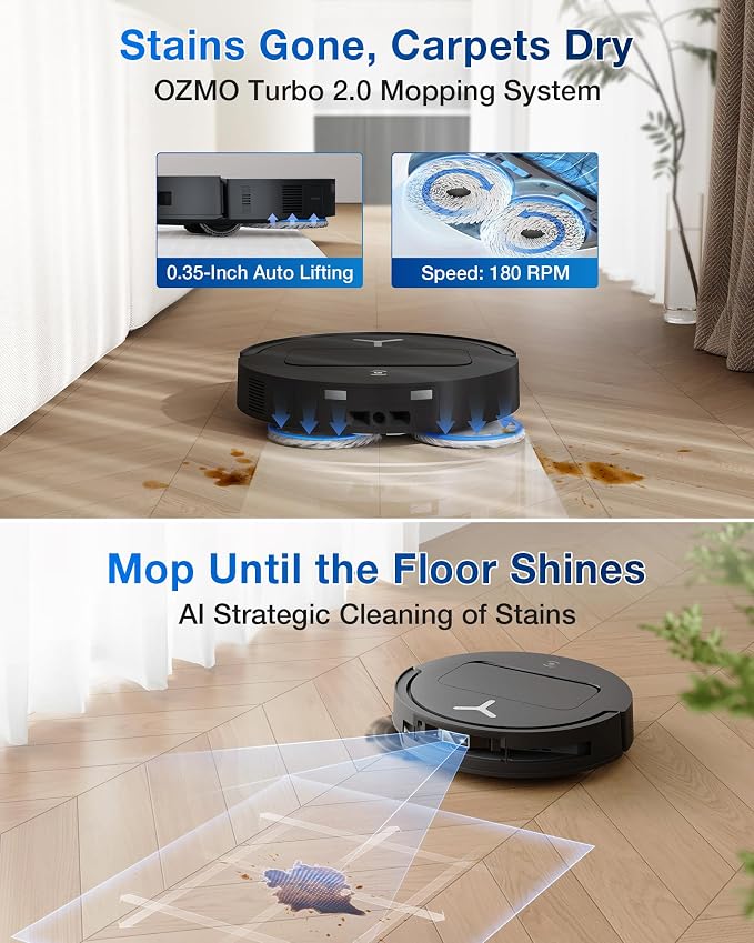 ECOVACS DEEBOT T50 Omni Robot Vacuum and Mop, 3.19” Ultra-Slim, 000Pa Suction - Image 7