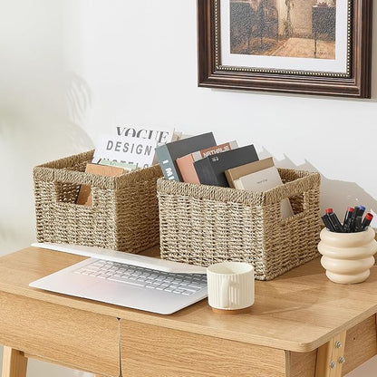 Seagrass Wicker Basket, Decorative Woven Baskets - Image 4