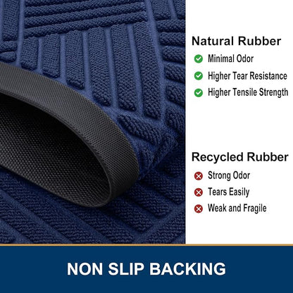 Smiry Front Door Mat Outside Entrance, Heavy Duty Outdoor Indoor Natural Rubber - Image 5