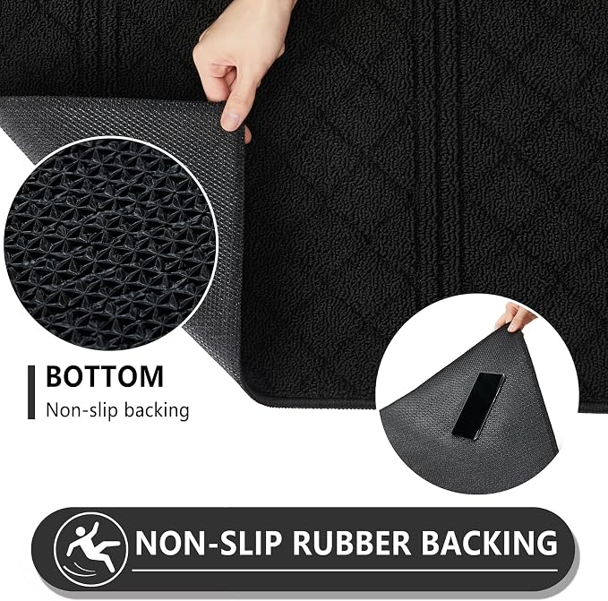 REFETONE Indoor Doormat, Front Back Door Mat 24"x36" Absorbent Rubber Backing - Image 5