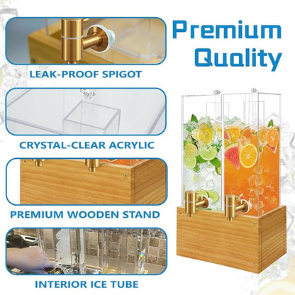 2 Pack 2 Gallon Large Drink Dispenser, Drink Dispenser - Image 4