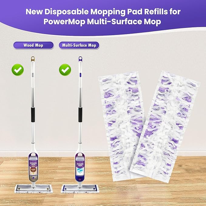 50 Pack Power Mop Refills Pads for Swiffer, Disposable Power Mop Refills for - Image 2