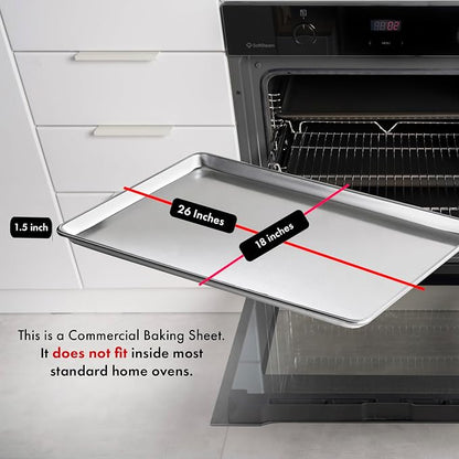 New Star Foodservice Commercial-Grade 18-Gauge Aluminum Sheet Pan/Bun Pan XL - Image 3