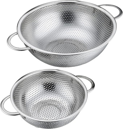 P&P CHEF Stainless Steel Colander, Micro-Perforated Food Strainer by PPCHEF