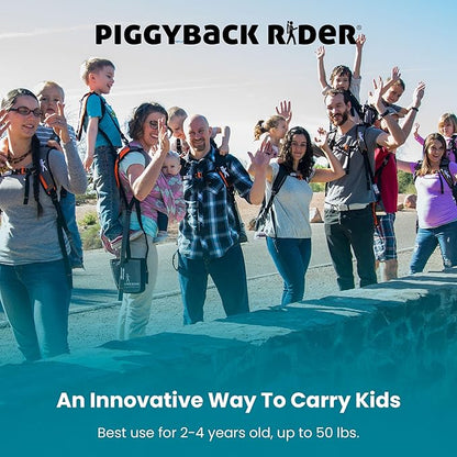 Piggyback SCOUT Toddler Carrier Backpack Deluxe - 6 Piece Set: Hip Belt, Carry Bag, Side Pocket, Mud Flap, Water Bottle & Selfie Stick Holders - For Ages 2-4 (Under 50 lbs) - Hiking & Travel