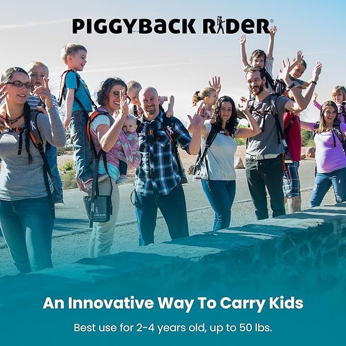 Piggyback Scout Standing Toddler Carrier Backpack - 2-Piece Bundle for Hiking & Travel with Secure Child Safety Harness Included - for Ages 2-4 (Under 50 lbs) - No Accessories Included