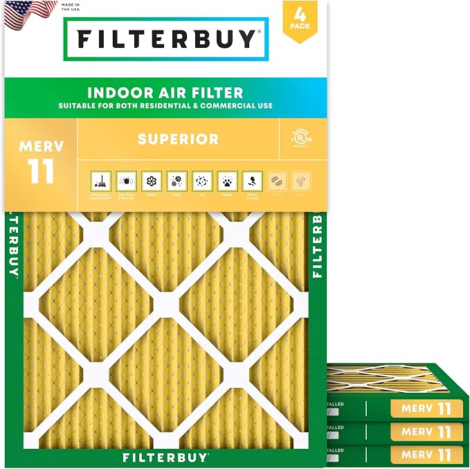 Filterbuy 18x25x1 Air Filter MERV 11 Allergen Defense Replacement, by Filterbuy