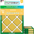 Filterbuy 17x21x1 Air Filter MERV 11 (MPR 1200) Allergen Defense Replacement (4-Pack), Electrostatic Pleated HVAC AC Furnace Filters, Made in USA (Actual Size: 16.50 x 20.50 x 0.75)