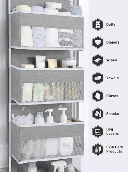 Yecaye 6-Tier Over the Door Storage Organizer, Flexible 1 Split into 2 - Image 5